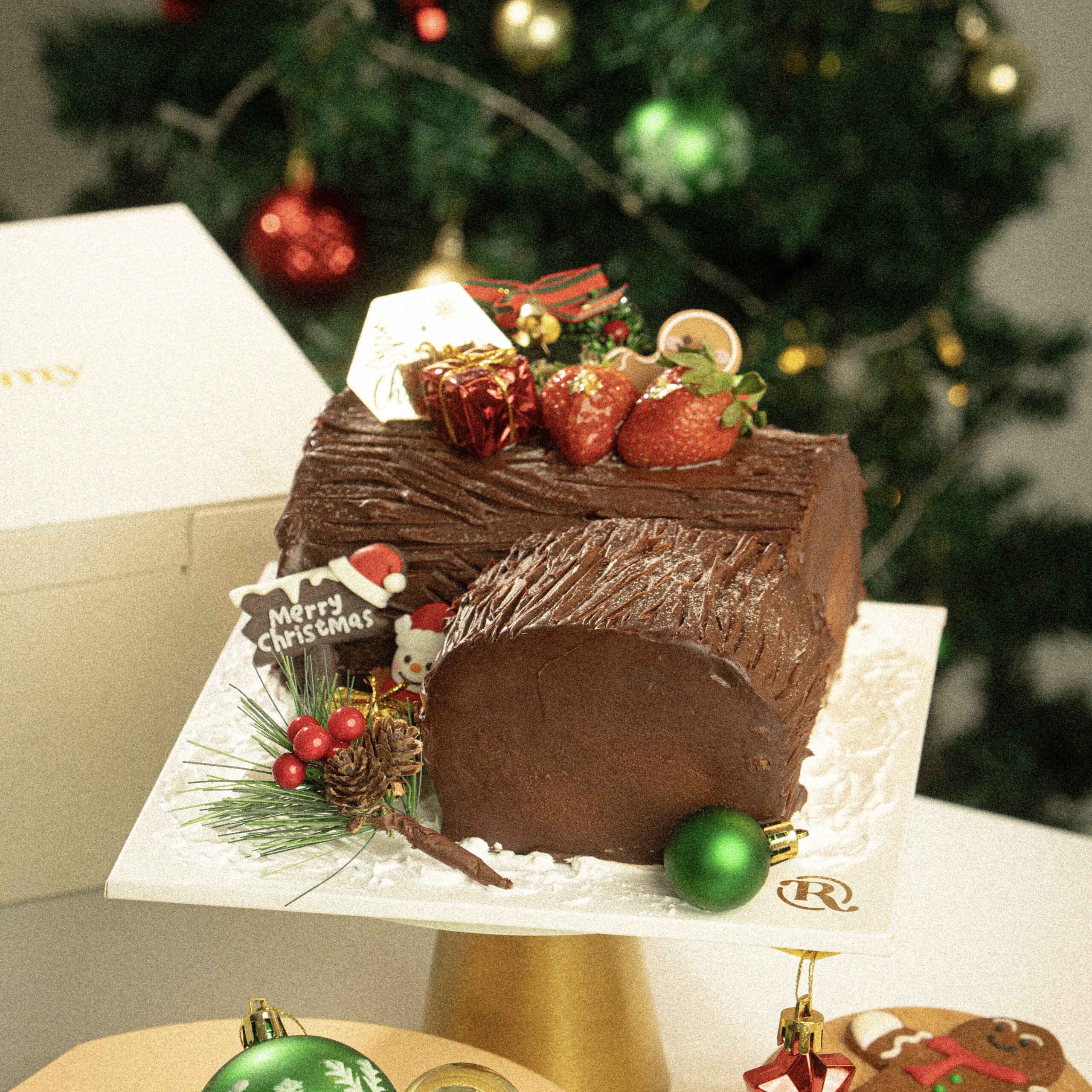 Classic Black Forest Log Cake