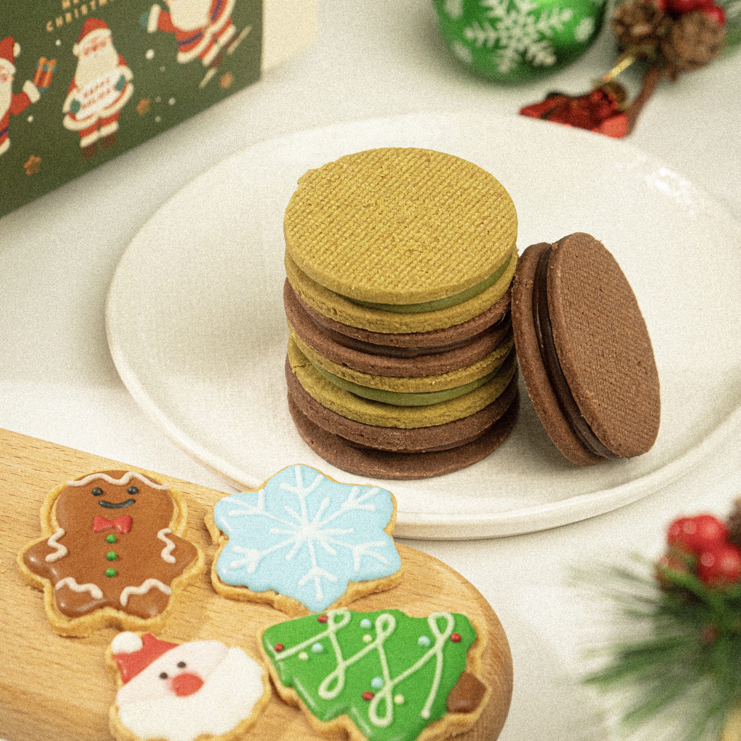 Sand Butter Cookies Gift Box - Uji Matcha & Dark Chocolate Ganache - Image 3